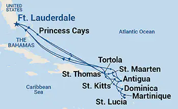 Enchanted Princess, 20 Night Caribbean Explorer Holiday ex Ft Lauderdale (Pt Everglades), USA Return