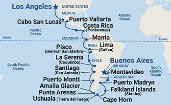 Sapphire Princess, 32 Night Andes & Cape Horn Grand Adventure ex Buenos Aires, Argentina  to Los Angeles, California