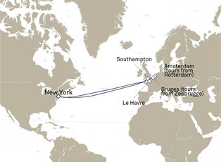 Queen Mary 2, 21 Nights Roundtrip Transatlantic Crossing ex New York, NY, USA Return