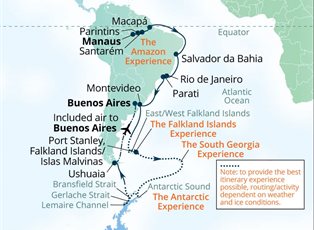 Seabourn Venture, 40 Night From The Amazon To South Georgia & The Antarctic ex Manaus, Brazil to Ushuaia, Argentina