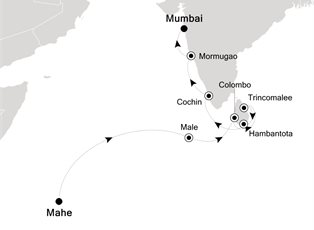 Silver Muse, 15 Nights Mahe to Mumbai ex Mahe, Seychelles to Mumbai (Bombay), India
