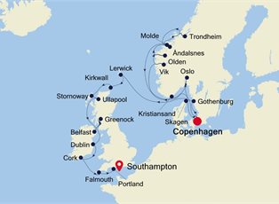 Silver Spirit, 26 Nights Copenhagen to Southampton ex Copenhagen, Denmark to Southampton, England