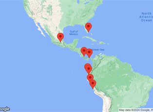 Azamara Onward, 15 Night Central America Tapestry Voyage ex Miami, Florida USA to Callao (Lima) Peru