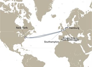 Queen Mary 2, 19 Nights Roundtrip Transatlantic Crossing ex New York, NY, USA Return