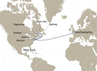 Queen Mary 2, 21 Nights Transatlantic Crossing ex Southampton, England, UK to New York, NY, USA