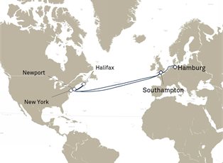 Queen Mary 2, 23 Nights Transatlantic Crossing ex Southampton, England, UK to Hamburg, Germany