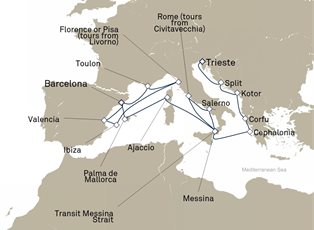 Queen Victoria, 21 Nights Adriatic And Western Mediterranean ex Barcelona, Spain to Trieste, Italy