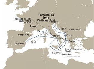 Queen Victoria, 21 Nights Adriatic And Western Mediterranean ex Civitavecchia (tours to Rome), Italy Return