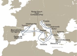 Queen Victoria, 21 Nights Adriatic And Western Mediterranean ex Barcelona, Spain Return