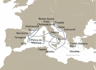 Queen Victoria, 21 Nights Adriatic And Western Mediterranean ex Trieste, Italy to Civitavecchia (tours to Rome), Italy