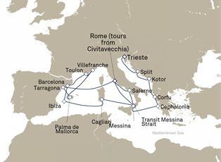 Queen Victoria, 21 Nights Adriatic And Western Mediterranean ex Civitavecchia (tours to Rome), Italy to Trieste, Italy