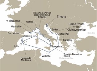 Queen Victoria, 21 Nights Adriatic And Western Mediterranean ex Trieste, Italy to Civitavecchia (tours to Rome), Italy