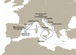 Queen Victoria, 14 Nights Adriatic And Western Mediterranean ex Trieste, Italy to Barcelona, Spain