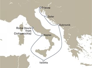 Queen Victoria, 7 Nights Italy And Adriatic ex Trieste, Italy to Civitavecchia (tours to Rome), Italy