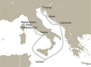 Queen Victoria, 7 Nights Italy And Adriatic ex Trieste, Italy to Civitavecchia (tours to Rome), Italy