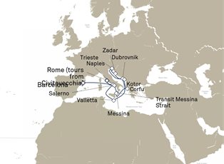 Queen Victoria, 14 Nights Italy And Adriatic ex Barcelona, Spain to Civitavecchia (tours to Rome), Italy