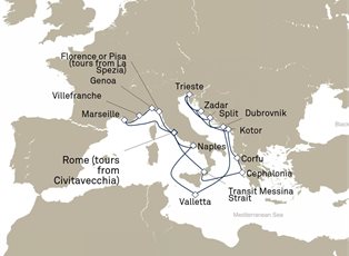 Queen Victoria, 21 Nights Greece ex Civitavecchia (tours to Rome), Italy Return