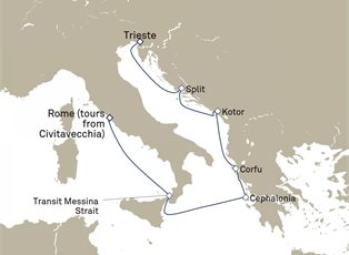 Queen Victoria, 7 Nights Greece And Adriatic ex Civitavecchia (tours to Rome), Italy to Trieste, Italy