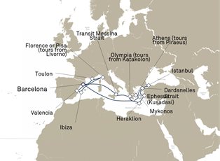 Queen Victoria, 21 Nights Mediterranean And Greek Islands ex Barcelona, Spain Return