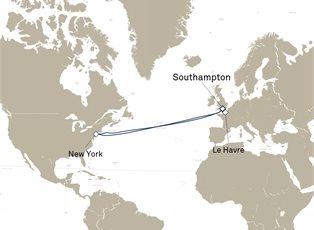 Queen Mary 2, 15 Nights Roundtrip Transatlantic Crossing ex Southampton, England, UK Return