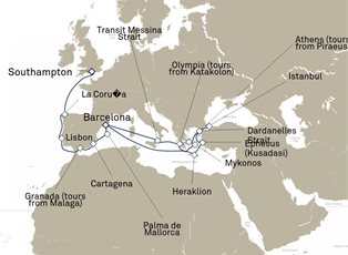 Queen Victoria, 24 Nights Mediterranean And Greek Islands ex Southampton, England, UK to Barcelona, Spain