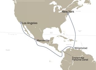 Queen Mary 2, 16 Nights New York To Los Angeles ex New York, NY, USA to Los Angeles, CA, USA