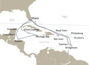 Queen Elizabeth, 21 Nights Caribbean ex Miami, Florida Return Queen Elizabeth, 21 Nights Caribbean ex Miami, Florida Return