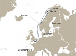 Queen Victoria, 13 Nights Norway And Northern Lights ex Southampton, England, UK Return