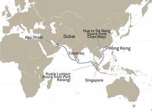 Queen Mary 2, 19 Nights Hong Kong To Dubai ex Hong Kong, China to Dubai, United Arab Emirates