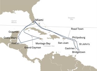 Queen Elizabeth, 21 Nights Caribbean ex Miami, Florida Return Queen Elizabeth, 21 Nights Caribbean ex Miami, Florida Return