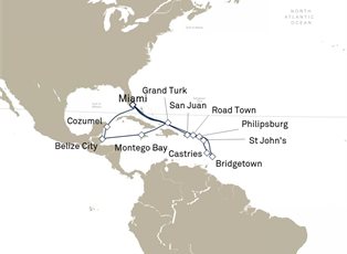 Queen Elizabeth, 21 Nights Caribbean ex Miami, Florida Return Queen Elizabeth, 21 Nights Caribbean ex Miami, Florida Return