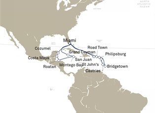 Queen Elizabeth, 21 Nights Caribbean ex Miami, Florida Return Queen Elizabeth, 21 Nights Caribbean ex Miami, Florida Return