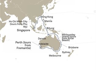 Queen Anne, 33 Nights Singapore To Fremantle ex Singapore to Fremantle (tours to Perth), WA, Australia