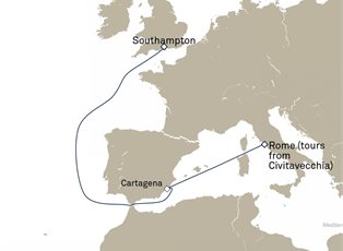 Queen Anne, 6 Nights Spain And Italy ex Southampton, England, UK to Civitavecchia (tours to Rome), Italy
