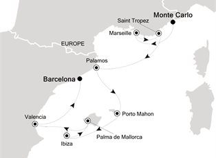 Silver Ray, 9 Nights Monte Carlo to Barcelona ex Monte Carlo, Monaco to Barcelona, Spain