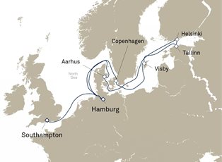 Queen Anne, 12 Nights Northern Europe And Scandinavia ex Hamburg, Germany to Southampton, England, UK