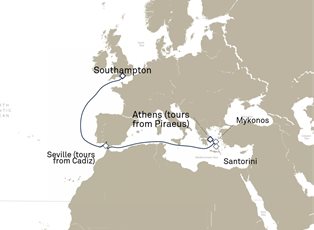 Queen Anne, 9 Nights Spain And Greek Islands ex Southampton, England, UK to Piraeus (tours to Athens), Greece