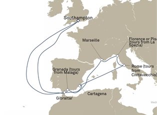 Queen Anne, 14 Nights Italy ex Southampton, England, UK Return