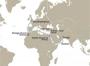 Queen Anne, 23 Nights Southampton To Dubai ex Southampton, England, UK to Dubai, United Arab Emirates