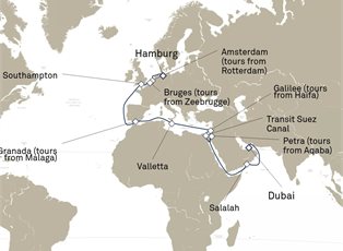 Queen Anne, 28 Nights Hamburg To Dubai ex Hamburg, Germany to Dubai, United Arab Emirates