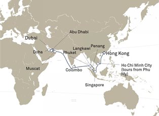 Queen Anne, 24 Nights Dubai To Hong Kong ex Dubai, United Arab Emirates to Hong Kong, China