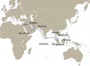 Queen Anne, 18 Nights Dubai To Singapore ex Dubai, United Arab Emirates to Singapore