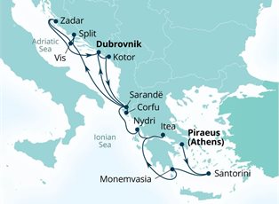 Seabourn Quest, 14 Night Grecian Gems & Dalmatian Delights ex Athens (Piraeus) Greece to Dubrovnik, Croatia Seabourn Quest, 14 Night Grecian Gems & Dalmatian Delights ex Athens (Piraeus) Greece to Dubrovnik, Croatia