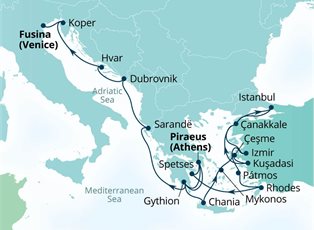 Seabourn Quest, 21 Night Treasures Of The Greek Isles, Adriatic & Ephesus ex Athens (Piraeus) Greece to Fusina, Italy Seabourn Quest, 21 Night Treasures Of The Greek Isles, Adriatic & Ephesus ex Athens (Piraeus) Greece to Fusina, Italy