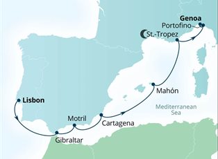 Seabourn Quest, 10 Night Spain's Southern Coast & Riviera Gems ex Lisbon, Portugal to Genoa, Italy Seabourn Quest, 10 Night Spain's Southern Coast & Riviera Gems ex Lisbon, Portugal to Genoa, Italy