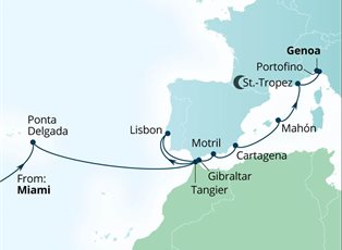 Seabourn Quest, 24 Night Atlantic Crossing & Spain's Southern Coast ex Miami, Florida USA to Genoa, Italy Seabourn Quest, 24 Night Atlantic Crossing & Spain's Southern Coast ex Miami, Florida USA to Genoa, Italy