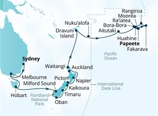 Seabourn Quest, 40 Night New Zealand & Tahitian Nights Discovery ex Sydney, NSW, Australia to Papeete, Tahiti Seabourn Quest, 40 Night New Zealand & Tahitian Nights Discovery ex Sydney, NSW, Australia to Papeete, Tahiti