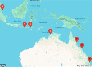 Pacific Encounter, 15 Night Indonesian Explorer ex Singapore to Brisbane Pacific Encounter, 15 Night Indonesian Explorer ex Singapore to Brisbane