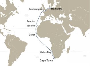 Queen Victoria, 22 Nights Cape Town To Hamburg ex Cape Town, South Africa to Hamburg, Germany Queen Victoria, 22 Nights Cape Town To Hamburg ex Cape Town, South Africa to Hamburg, Germany