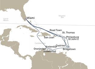 Queen Elizabeth, 26 Nights Caribbean ex Miami, Florida Return Queen Elizabeth, 26 Nights Caribbean ex Miami, Florida Return